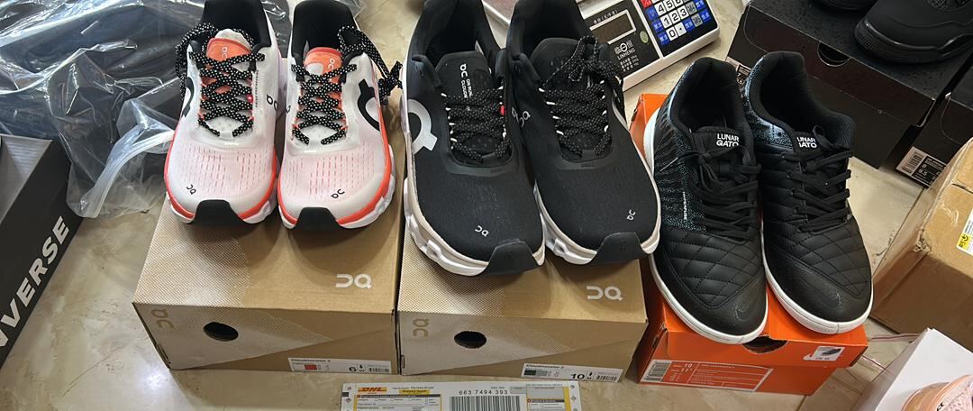 On Cloud running shoes and Nike Tiempo Lunar Gato indoor soccer shipment